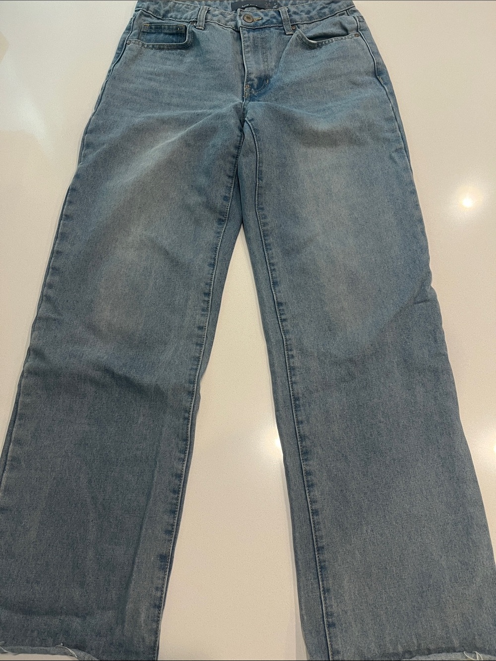 Indigo Rising Raw Hem Jeans, Size 3